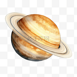 土星水彩行星