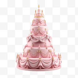 皇家分层粉色公主蛋糕人工智能生