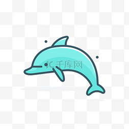 海豚标志图形插图插图的插图 向