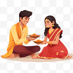 门拉图片_bhai dooj 年轻的 印度 夫妇