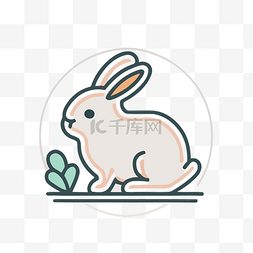 兔子像素图片_平面图标，上面有一只兔子，看起