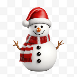 一个戴着圣诞老人帽子的雪人