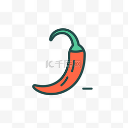 红辣椒高清图片_白色矢量插图中孤立的红辣椒图标
