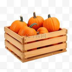 秋季食品上新图片_板条箱上的万圣节南瓜，为十月的
