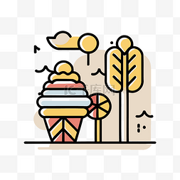 彩色冰淇淋矢量图图片_应用程序图标的蛋卷冰淇淋 向量