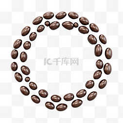 甜圈背景图片_环形轨道形状的巧克力片 3d 插图