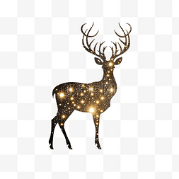 抽象的鹿图片_带有发光闪光的鹿系列