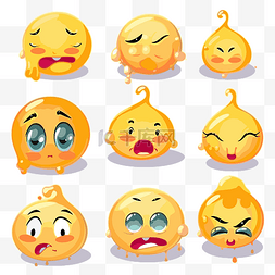 表情剪贴画黄色表情设置不同的表