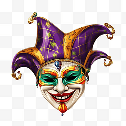 狂欢节面具与小丑帽