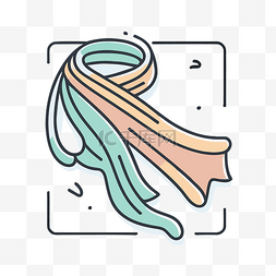 彩色围巾和蝴蝶结线条插图 向量