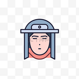 忍者武士和头盔的图标 向量