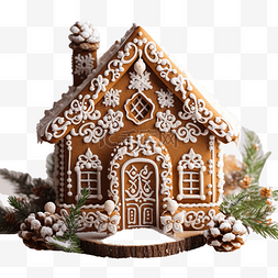 圣诞节小屋图片_旧作坊里华丽美味的圣诞姜饼小屋