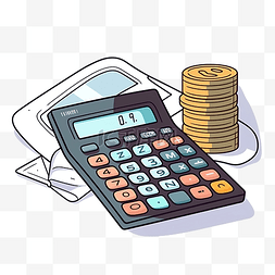 网络金融图片_最小风格的计算器和税务插图
