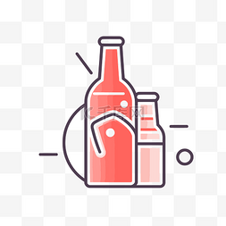 百威啤酒loog图片_啤酒标志是一个线性图标插图 向