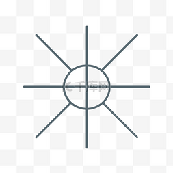 白色背景上太阳的细线图标 向量