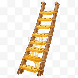 椅子的图片_前景卡通中木梯的梯子剪贴画矢量