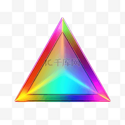 光效发光背景图片_发光的彩色三角形