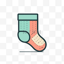 柔和颜色的袜子图标 向量