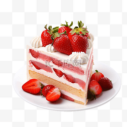 一片草莓图片_草莓蛋糕食品