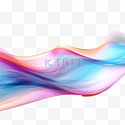 彩色明亮海浪图片_3d 渲染多彩多姿的流动抽象虹彩波