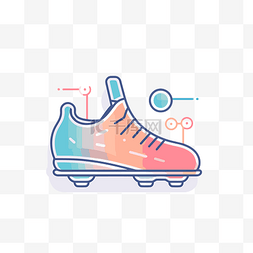 足球鞋背景图片_白色背景上的彩色足球鞋图标 向