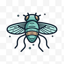 飞行昆虫风格为蓝色和绿色，带有