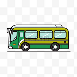 巴士车轮图片_简约风格的巴士插画