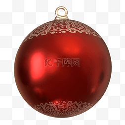 圣诞节装饰球3d红色质感