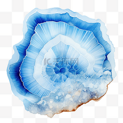 水彩蓝宝石图片_水晶蓝色蕾丝玛瑙水彩插图