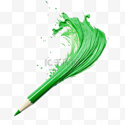 涂鸦刷子图片_绿色彩色铅笔涂鸦颜料