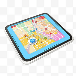 GPS 的 3D 插图，具有适合 Web apk 或
