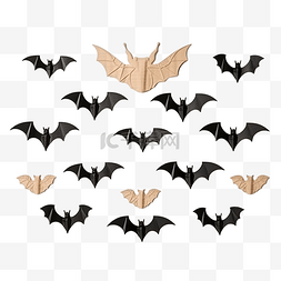 平铺食物图片_万圣节平躺着用纸蝙蝠和黑蜘蛛制