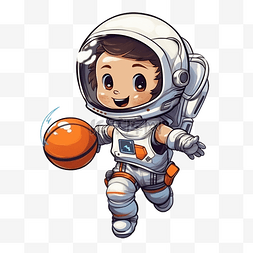 可爱的宇航员打篮球