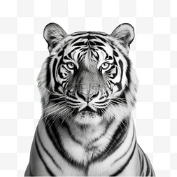 黑色和白色的老虎