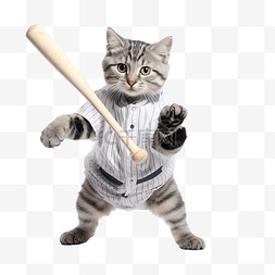 猫正在打棒球