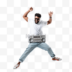 嘻哈的男人图片_男人随着收音机里的音乐跳舞