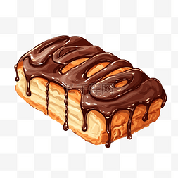 奶油烩饭图片_里面有巧克力的面包插画