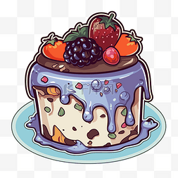 冰淇淋蛋糕卡通图片_覆盖着方旦糖剪贴画的蛋糕的卡通