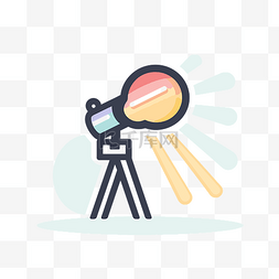 彩色聚光灯图片_显示带有光束的望远镜的图标 向