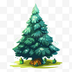 圣诞松树剪贴画树木绿色松树插画