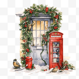 电话邮箱图片_带前门的圣诞贺卡