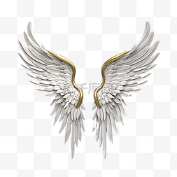 天使的翅膀孤立 3d 渲染