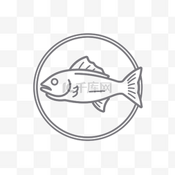 鱼在一个圆圈 鱼符号 向量