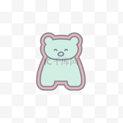小熊软糖果香图片_绿色的泰迪熊图标 向量