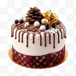 意大利圣诞节图片_传统意大利圣诞蛋糕，配有巧克力