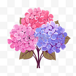 紫色扁平植物图片_粉色和紫色色调的扁平风格美丽绣