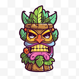 tiki 剪贴画卡通 tiki 头设计有很多