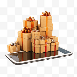 礼物折扣图片_在线购物应用程序的概念是电子商