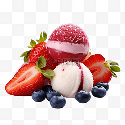 草莓麻糬水果配巧克力和香草奶油