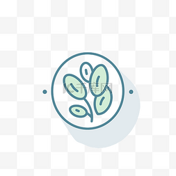 icon豆图片_孤立在一个圆圈中的叶子的插图 